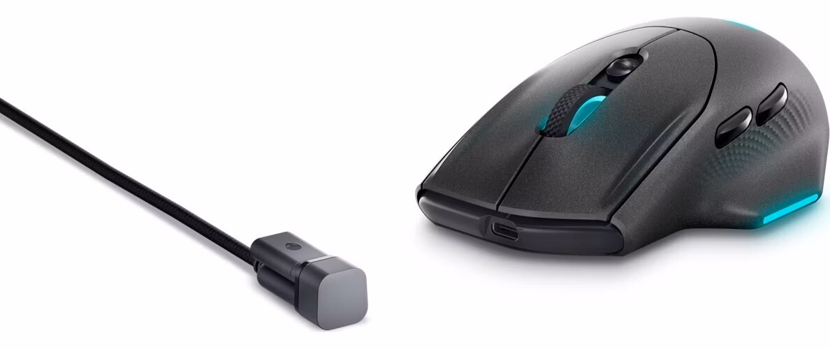Dell Alienware 620M/Herní/Optická/Pro praváky/26 000 DPI/Drátová+bezdrátová/Černá