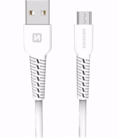 SWISSTEN DATOVÝ KABEL USB / MICRO USB 1,0 M BÍLÝ