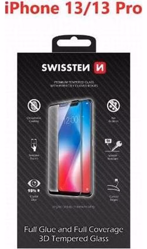 SWISSTEN OCHRANNÉ SKLO ULTRA DURABLE 3D APPLE IPHONE 13/13 Pro ČERNÉ