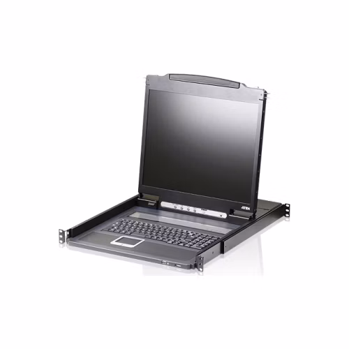 ATEN CL3000N-ATA-AG SINGLE RAIL PS/2-USB Light-Weight 19INCH LED CONSOLE W/LED/USA KB/EU