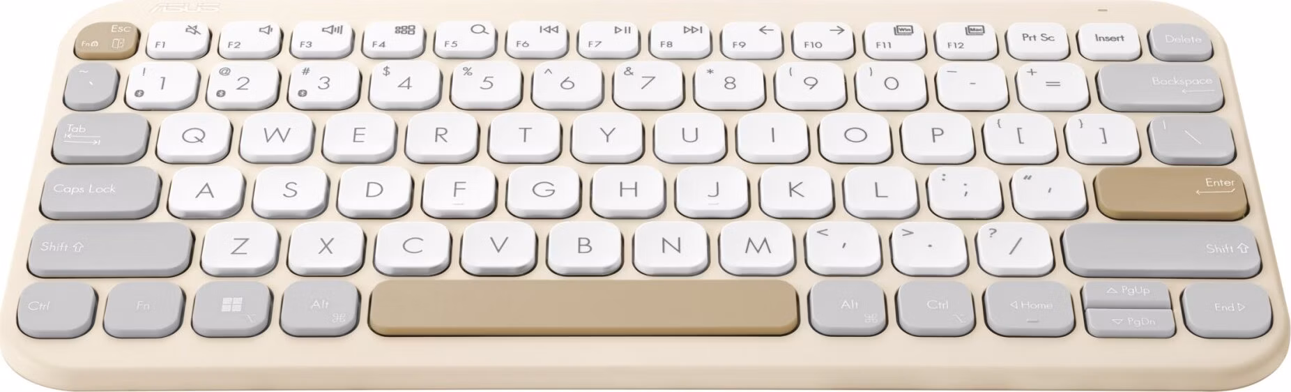ASUS Marshmallow KW100 Copilot version - bezdrôtová klávesnica, Oat Milk, CZ/SK