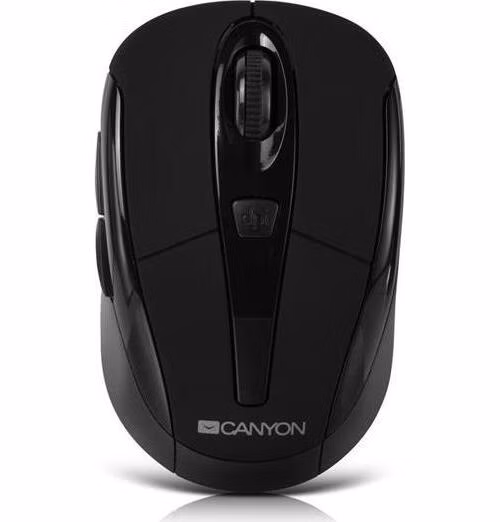 Canyon MSO-W6, Wireless optická myš USB, kompaktná, vhodná k notebookom, 1.600dpi, 6 tlač., čierna