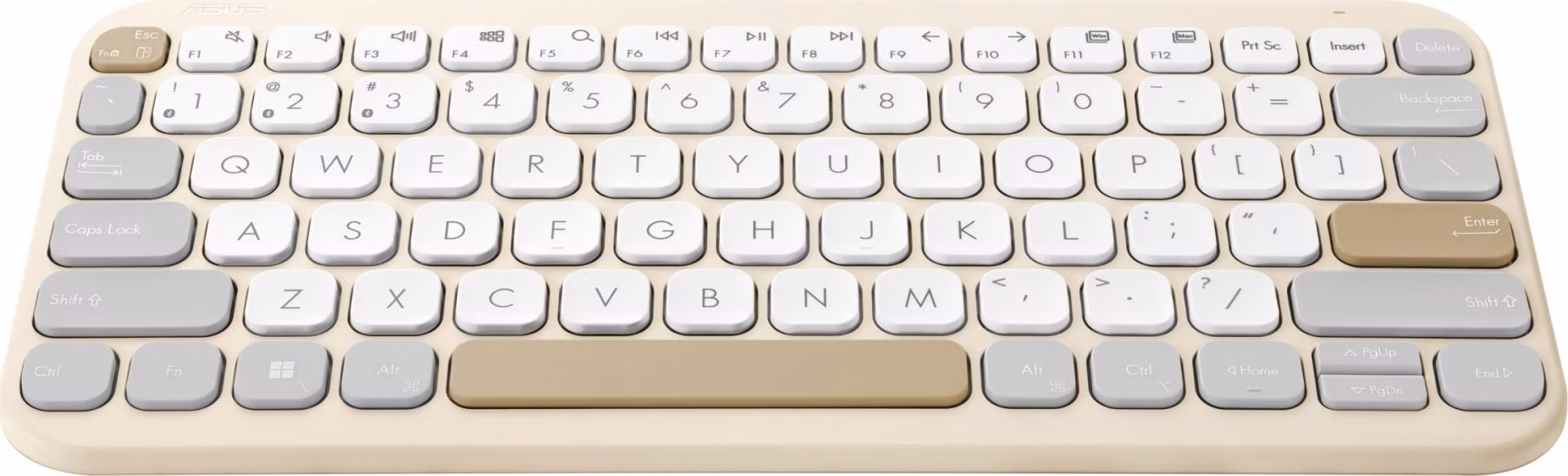 ASUS Marshmallow KW100 Copilot version - bezdrôtová klávesnica, Oat Milk, CZ/SK