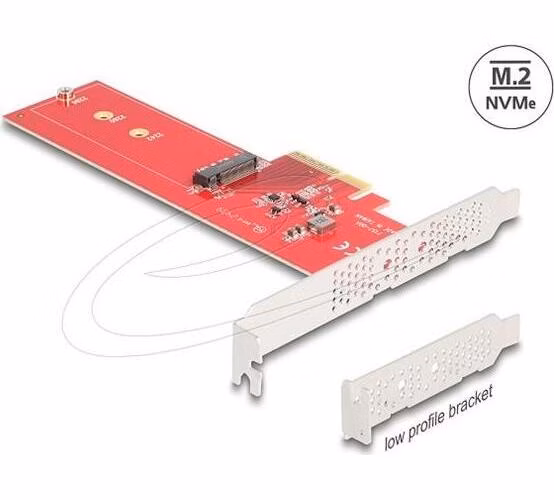 Delock PCI Express 5.0 x4 karta na 1 x interní NVMe M.2 Key M - Low Profile