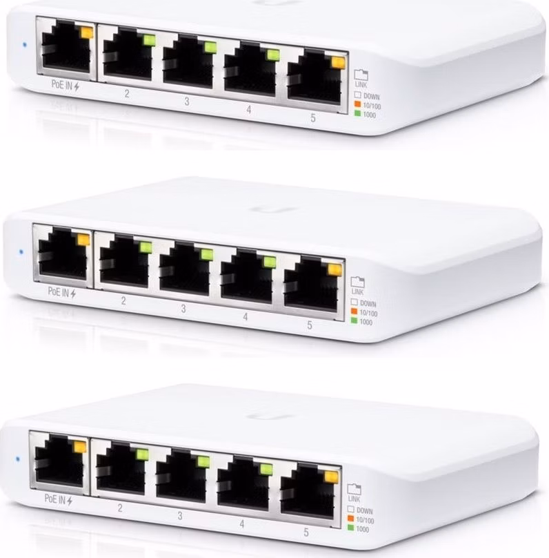UBNT UniFi Switch USW-Flex-Mini-3, 3-pack [5xGigabit, 1xPoE In]