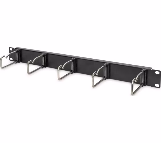 Digitus 1U kabelový spravovací panel 5x ocelové kroužky 40x75 mm, černé (RAL 9005)