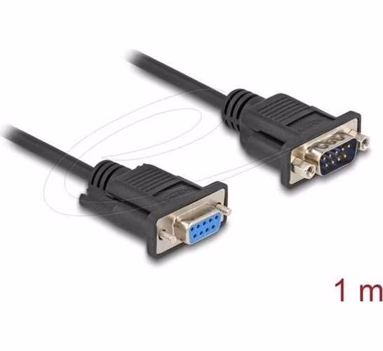 Delock Sériový kabel rozhraní RS-232 D-Sub9, ze zástrčkového na zásuvkový, 1m