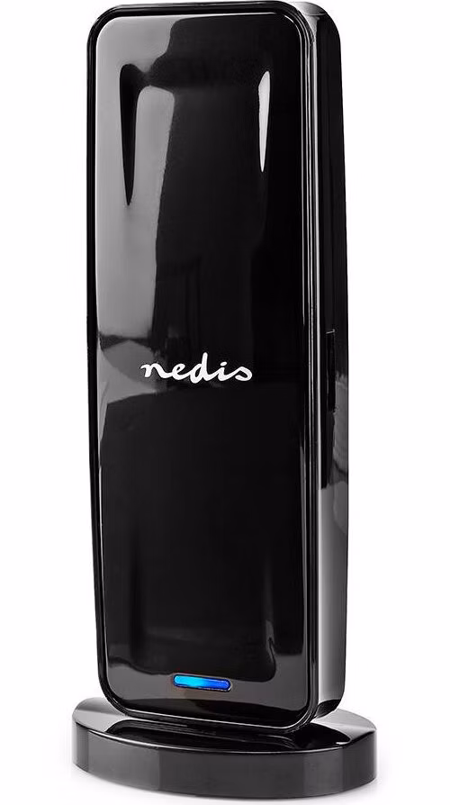 NEDIS aktivní pokojová DVB-T/T2 anténa/ FM / UHF / VHF/ rozsah příjmu 0-15 km/ LTE700/ zesílení 28 dB/ ABS/ černá