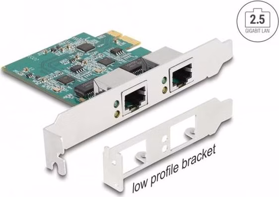 Delock PCI Express x1 karta na 2 x RJ45 2,5 Gigabit LAN