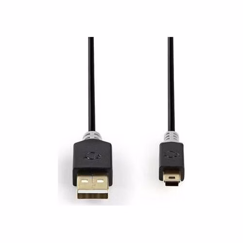 Nedis CCBW60300AT20 - USB 2.0 kabel | A Zástrčka - Mini 5-Pin Zástrčka | 2 m | Antracit