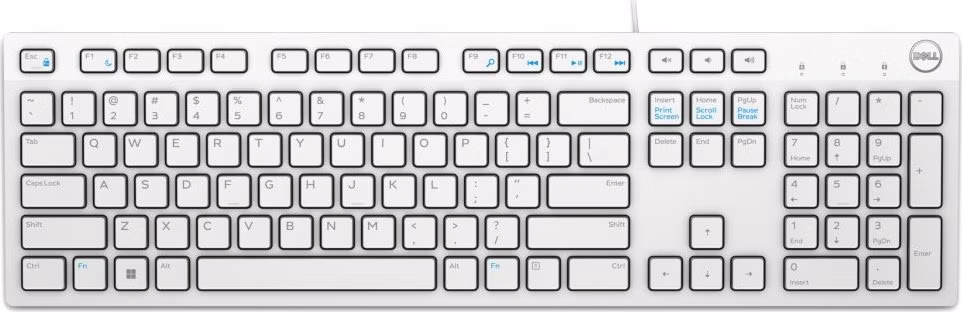 DELL klávesnice KB216/ multimediální/ německá/ GER/ DE/ USB/ drátová/ bílá