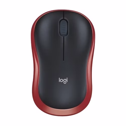 Logitech myš M185/ Bezdrátová/ Optická/ 1000dpi/ USB přijímač/ červená