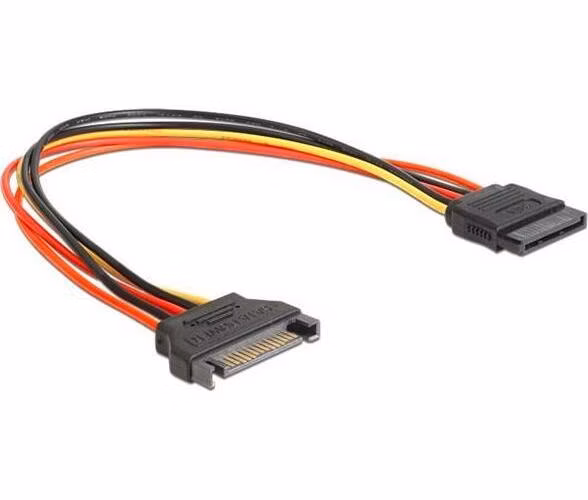 Delock napájecí kabel SATA 15 Pin samec > SATA 15 Pin samice prodlužující 30 cm