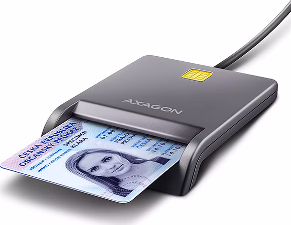 AXAGON čtečka kontaktních smart karet USB-A (eObčanka) / Smart Card / CRE-SM3T / USB 2.0 / 1,3m