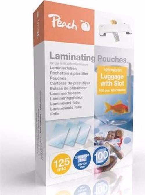 PEACH laminovací folie Luggage Tag w. Slot (65x108mm), 125mic, 100ks