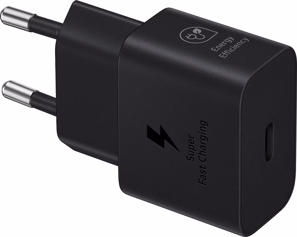 Samsung napájací adaptér s rýchlonabíjaním (25W), s káblom v balení, čierny