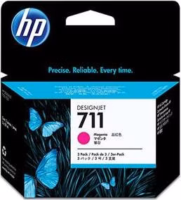 HP náplň č. 711 purpurová, 29 ml - 3 ks v balení