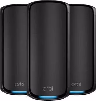Netgear Orbi 970 Series Quad-Band WiFi 7 Mesh 3-pack (1 router + 2 satellites) l Black