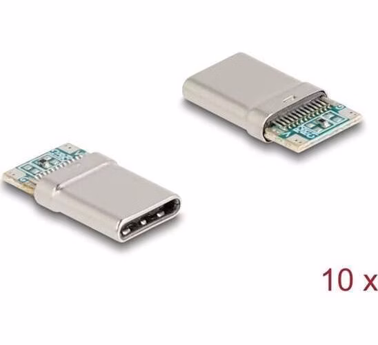 Delock 24-pinový SMD konektor USB 2.0 USB Type-C™, zástrčkový, k montáži pájením, 10 ks
