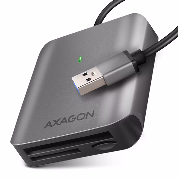 AXAGON externí čtečka paměťových karet microSD/SD/CF / CRE-S3 / USB-A 3.2 Gen 1 / UHS-II / hliníkové tělo