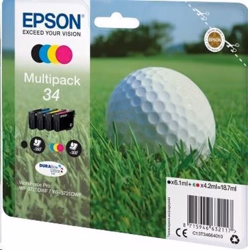 Atrament EPSON Multipack 4-farebný "Golf" 34 DURABrite Ultra Ink