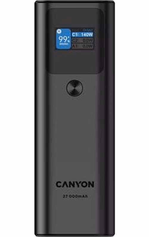 Canyon PB-2010, Powerbank, Li-Pol, 27.000 mAh, Digitálny displej, 2xUSB-C + 1xUSB-A, výkon 140W, nabíjanie notebookov!