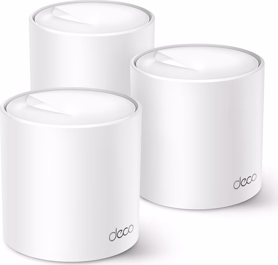 AX3000 Whole Home Mesh Wi-Fi 6 System SPEED: 574 Mbps at 2.4 GHz + 2402 Mbps at 5 GHz SPEC: 2× Internal Antennas, 3× Gig