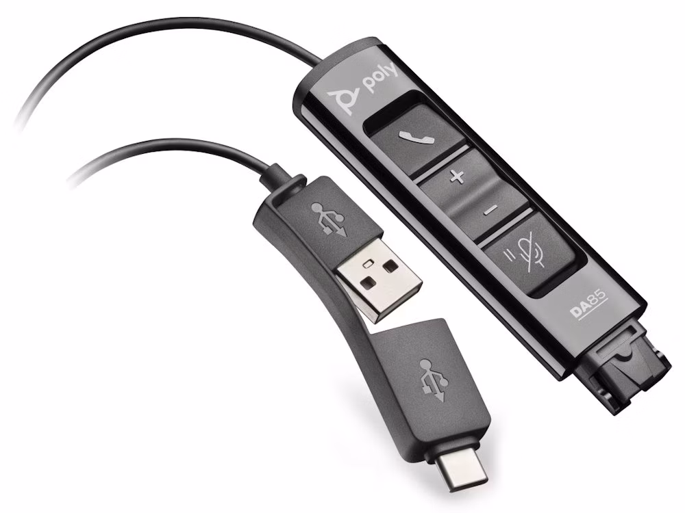 Poly DA85 USB to QD Black Adapter TAA