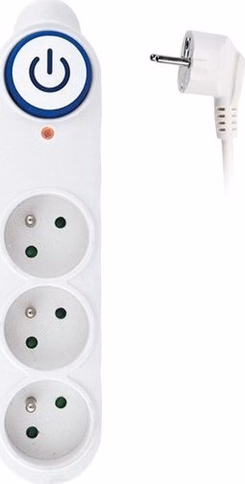 Solight prepäťová ochrana, 3z, 1,5m, biela