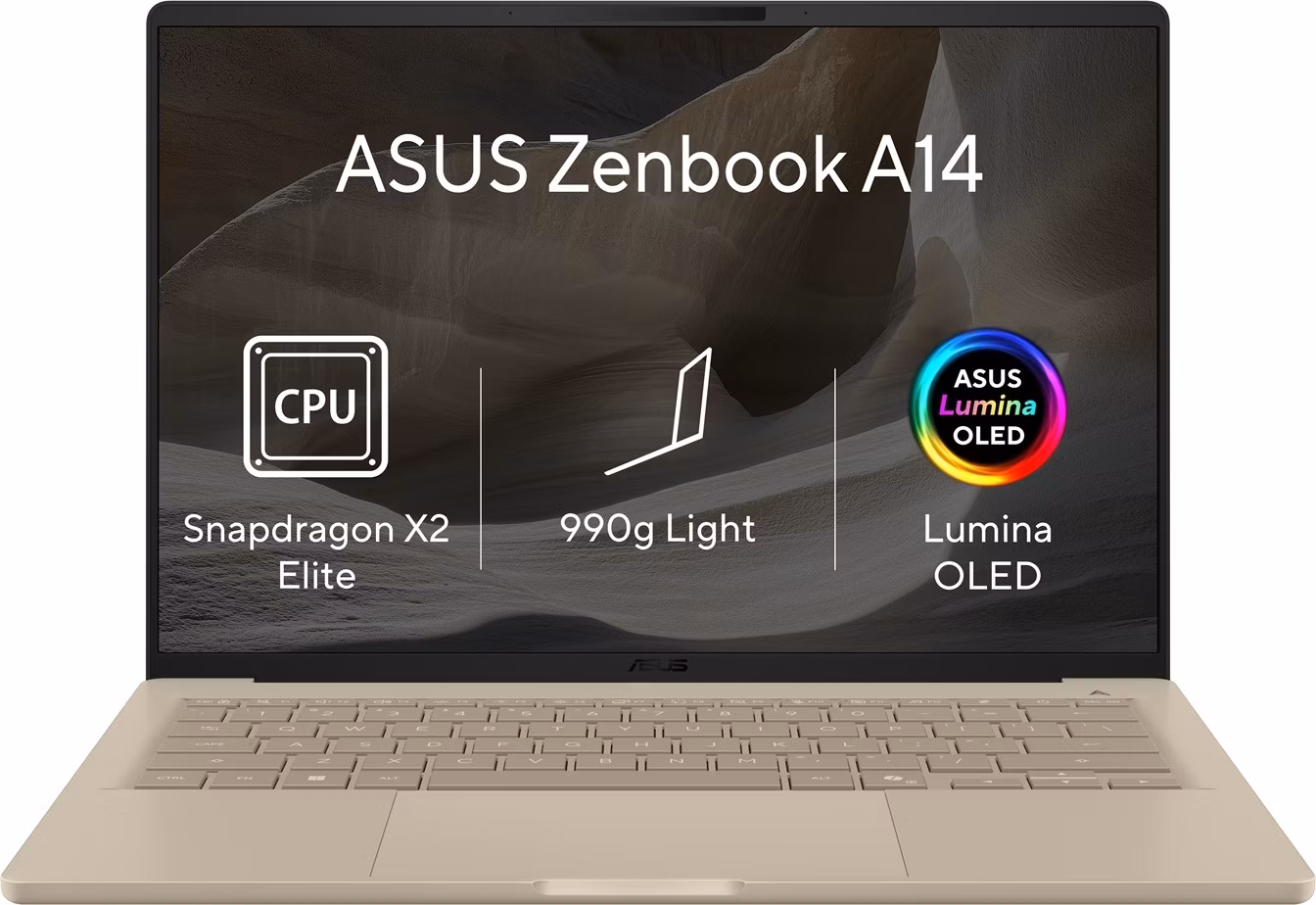 ASUS Zenbook A14/UX3407NA-OLED267XZ/SD-X2E-88-100/14"/WUXGA/32GB/1TB/Adreno/W11P/Gold/2R