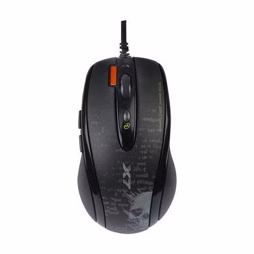 A4tech F5, herná myš V-Track, až 3000DPI, 160kB pamäte, 7 tlačidiel, USB, čierna