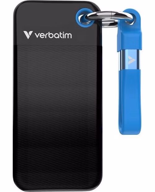 VERBATIM Externí SSD Pocket SSD 2TB, USB-C 3.1, černá/modrá