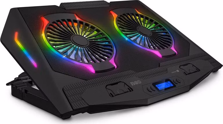 CONNECT IT NEO RGB podsvícení chladicí podložka pod notebook, ČERNÁ