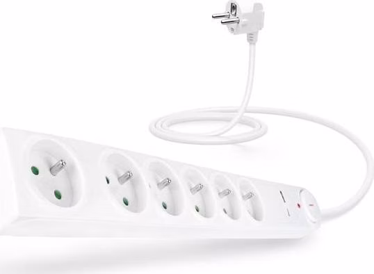 CONNECT IT prodlužovací kabel s přepěťovou ochranou ,6 zásuvek, 1,5 m (bíla)