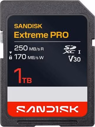 SanDisk Extreme Pro SD UHS-I 1TB SD 250MB/s(R) / 170MB/s(W)