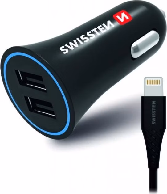 SWISSTEN CL ADAPTÉR 2,4A POWER 2x USB + KABEL LIGHTNING