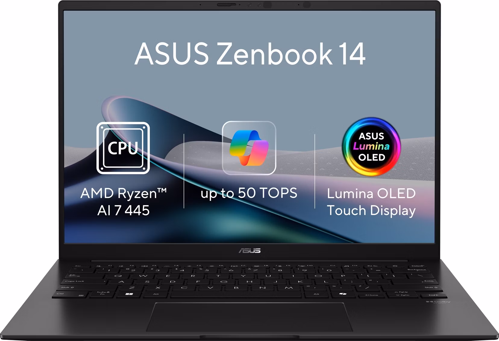 ASUS Zenbook 14/UM3406GA-OLED056WZ/AI7-445/14"/WUXGA/T/32GB/1TB/AMD int/W11H/Black/2R