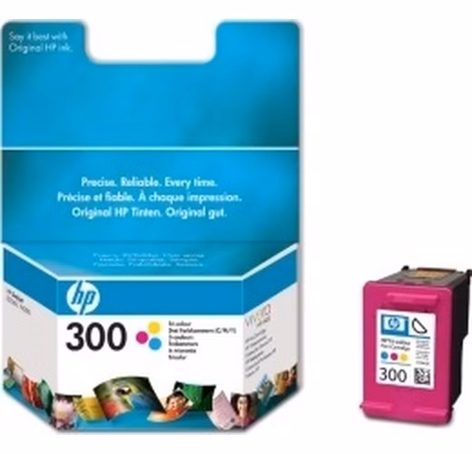 HP 300 Tri-color Ink Cart, 4 ml, CC643EE (165 pages)