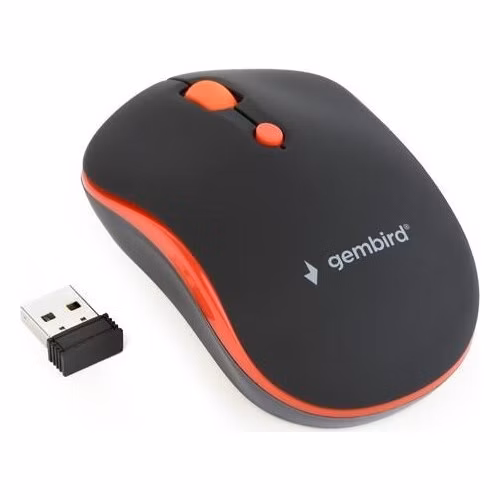 Myš GEMBIRD MUSW-4B-03-R, čierno-červená, bezdrôtová, USB nano prijímač