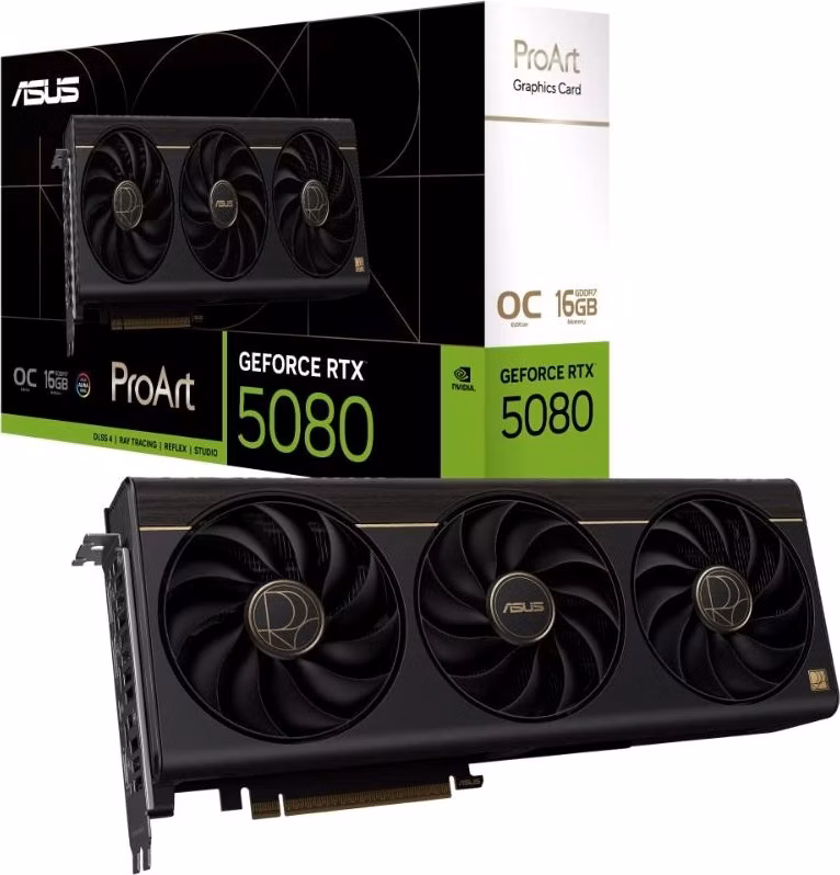 ASUS VGA NVIDIA GeForce RTX 5080 ProArt 16GB OC, RTX 5080, 16B DDR7, 2xDP, 1xHDMI, 1xUSB-C