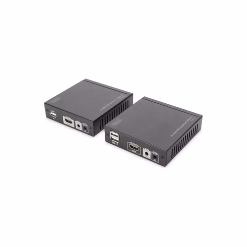 DIGITUS Sada 4K HDMI KVM Extender, HDBaseT, UHD 4K * 2K @ 30 Hz, 70 m po síťovém kabelu (kat. 5E, 6)