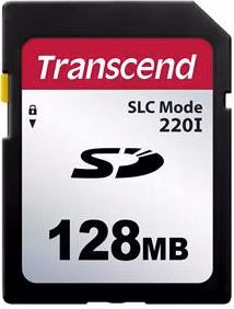 Transcend 128MB SD220I MLC průmyslová paměťová karta (SLC mode), 22MB/s R,20MB/s W, černá