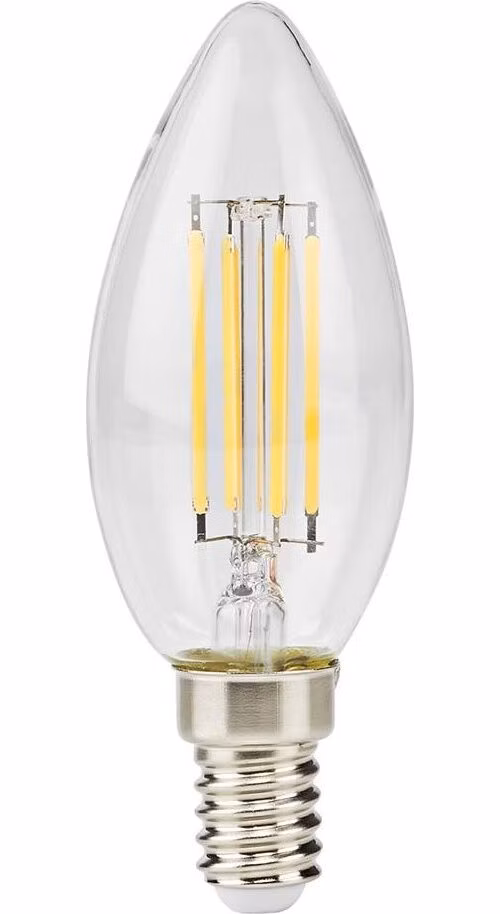 NEDIS LED žárovka E14/ svíčka/ 4,5 W/ 220 V/ 470 lm/ 2700 K/ stmívatelná/ teplá bílá/ retro styl/ čirá