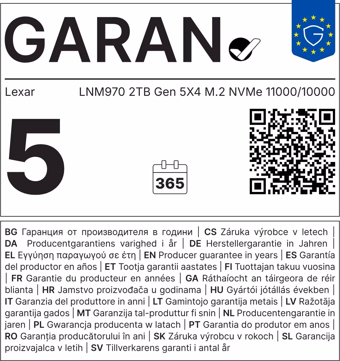 Lexar NM970/2TB/SSD/M.2 NVMe/Čierna/5R