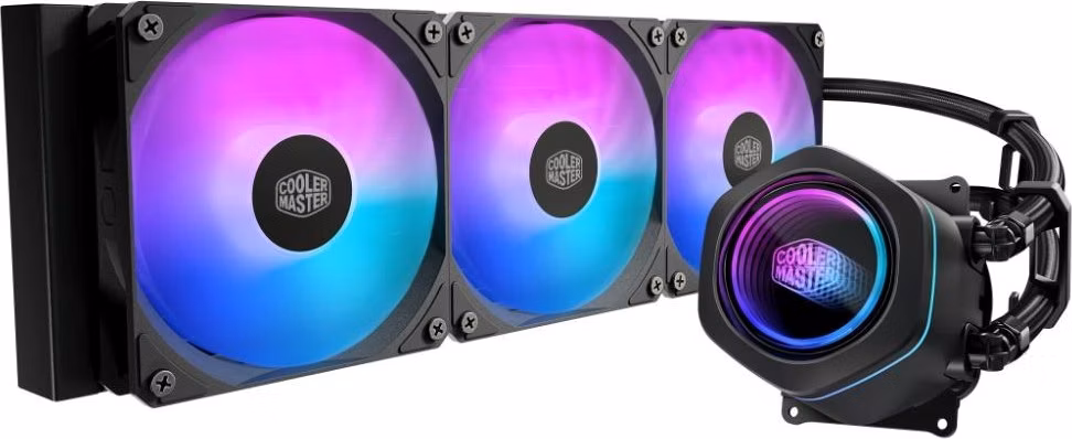 Cooler Master vodní chladič MasterLiquid Core Nex Digital 360 Black ARGB, 3x 120mm, ARGB, LGA1851, AM5, Černá