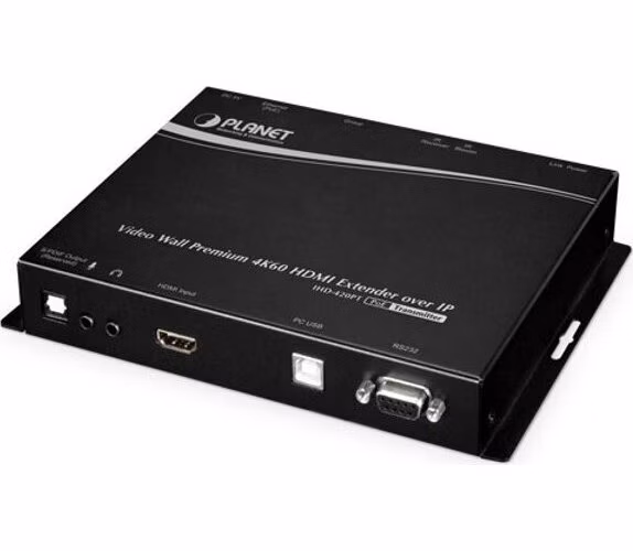 Planet IHD-420PT, HDMI a USB video transmitter/ video wall, 4K/60, vysílač, multicast, IR, RS-232, napájení PoE