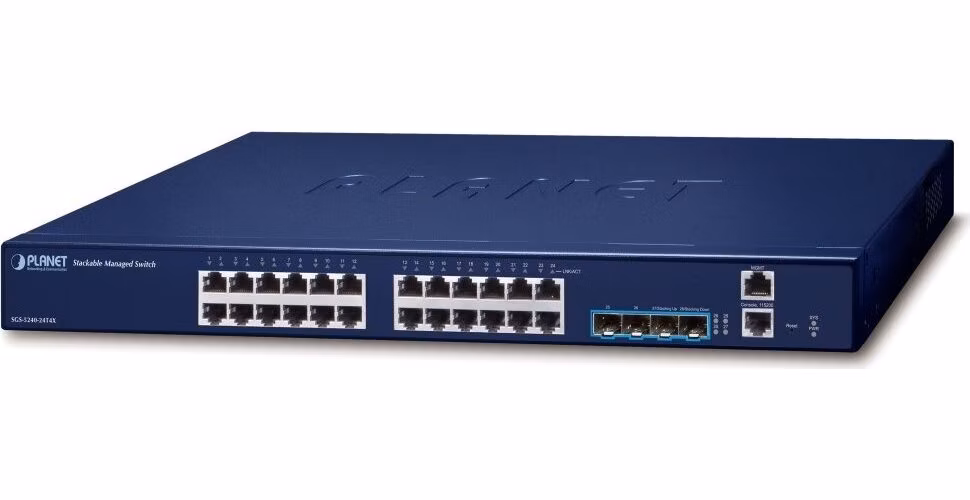 Planet SGS-5240-24T4X L3 switch, 24x1Gb, 4x10Gb SFP+, HW/IP stack, fanless