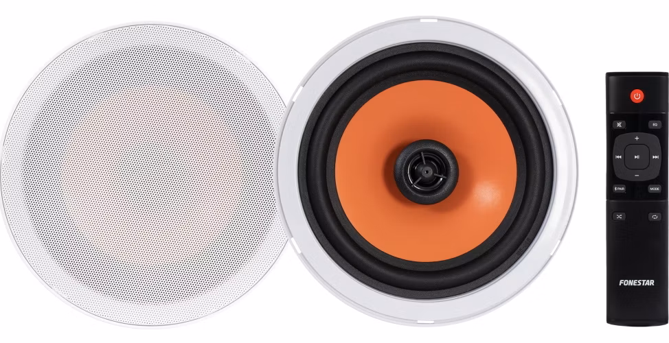 Fonestar Stropní BT stereo set 2×20 W, Class D v repro, 6" koax, dálkové ovládání, 12 V DC, otvor 170 mm, bílý