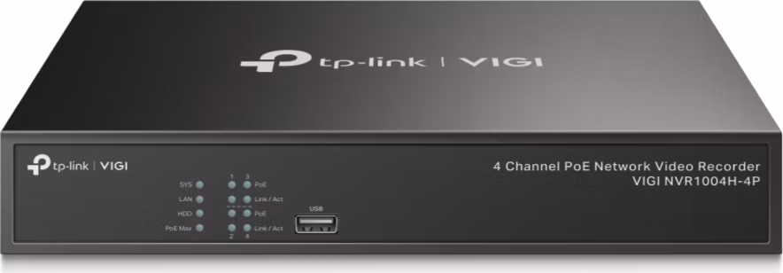 4 Channel PoE Network Video Recorder SPEC: H.265+/H.265/H.264+/H.264, Up to 8MP resolution, Decoding capability/4-ch @4M
