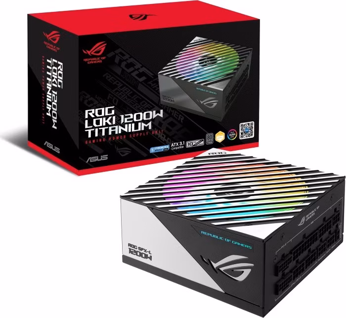 ASUS zdroj 1200W ROG LOKI SFX-L GAMING, 120 mm, Plně Modulární, 80+ Titanium, ARGB, SFX-L